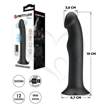 Dildo con sopapa con 12 modos de vibracion